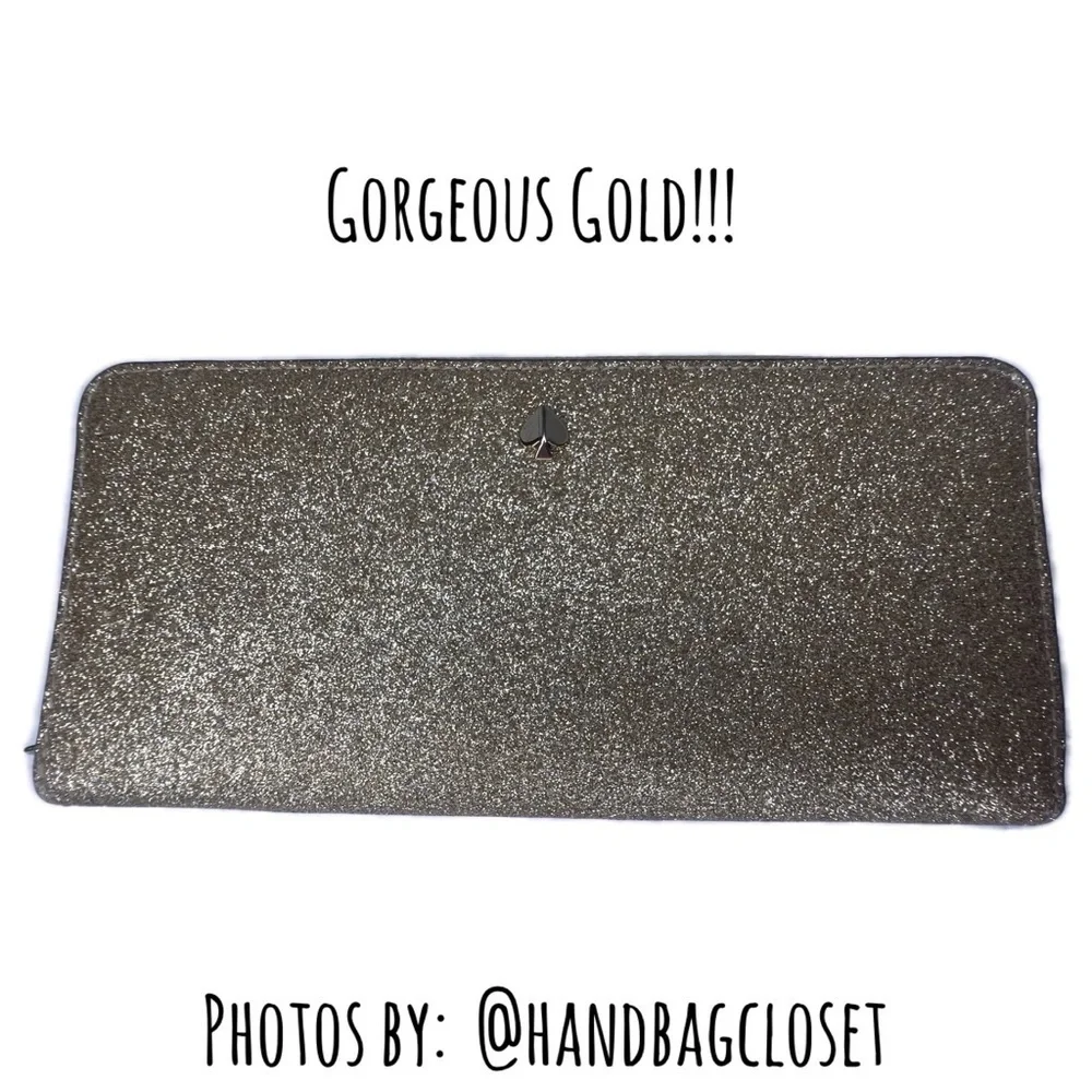 Kate Spade Burgess Court Glitter Gold Wallet